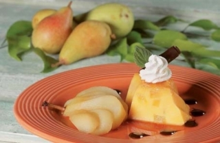 Flan de peras